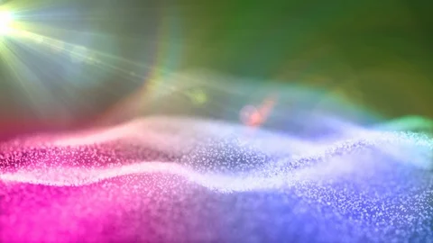 Abstract colorful background with moving particles. Video stock 121619174