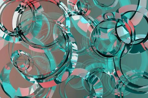 Abstract colorful background with pattern of bubbles, curls, circles of light Illustrazione stock