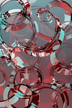 Abstract colorful background with pattern of bubbles, curls, circles of blue, 스톡 일러스트