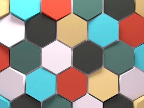 Abstract colorful background pattern with honeycombs Illustrazione stock