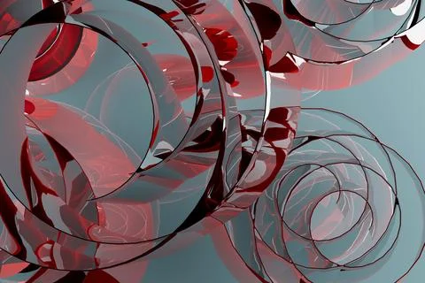 Abstract colorful background with pattern of spirals, curls of light blue, gr Stock Illustration