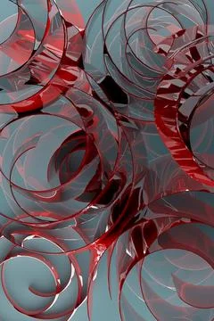 Abstract colorful background with pattern of spirals, curls of light blue, gr Stock Illustration