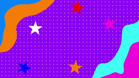 Abstract colorful background with shapes and stars motion graphic Vídeos de archivo 201981565