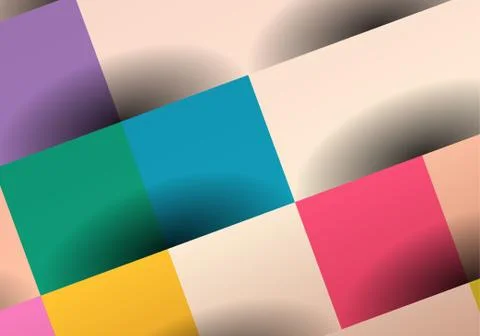 Abstract, colorful background with square frames. Geometric vector, fashion w Illustrazione stock