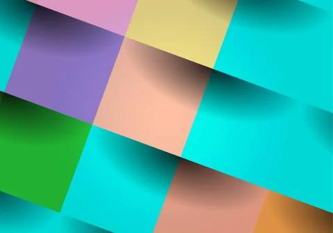 Abstract, colorful background with square frames. Geometric vector, fashion w Illustrazione stock