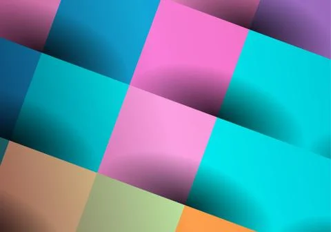 Abstract, colorful background with square frames. Geometric vector, fashion w Stock Illustration