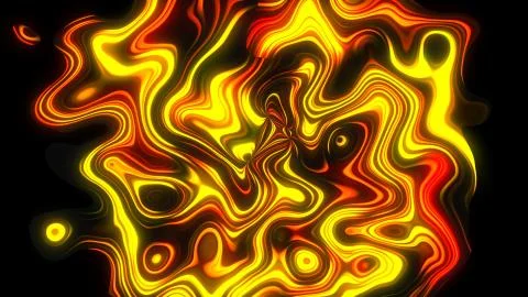 Abstract colorful background with visual wave oil blot on black, 3d render Stock Illustration