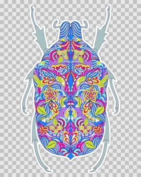 Abstract colorful beetle Stock Illustration