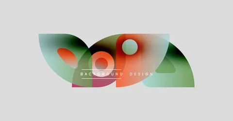 Abstract colorful blobs overlap, creating dynamic visual effect. Text reads Stock Illustration