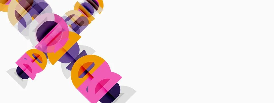 Abstract colorful blocks overlap, creating dynamic visual texture. Bright hue Illustrazione stock