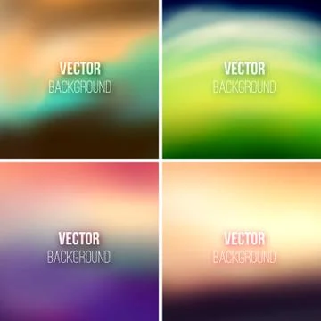 Abstract colorful blurred vector backgrounds set 25 Stock Illustration