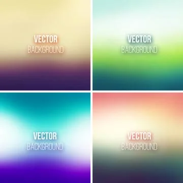 Abstract colorful blurred vector backgrounds set 18 Stock Illustration