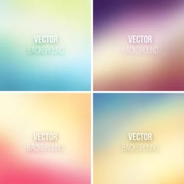 Abstract colorful blurred vector backgrounds set Stock Illustration