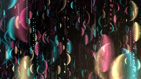 Abstract Colorful Bokeh Bubble Droplets With Vertical Light Streaks Stock Footage 336848427