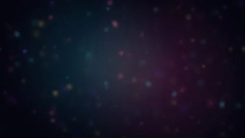 Abstract colorful bokeh particles floating on dark background Stock Footage 335893792