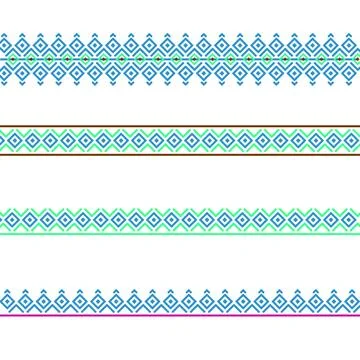 Abstract colorful border patterns in different shades Stock Illustration