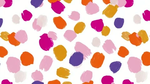 Abstract colorful brush stroke background with scattered paint blobs, hand .. 库存影片 342046788