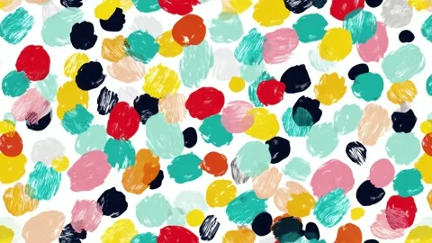 Abstract colorful brush stroke background with scattered painted blobs, han.. 库存影片 342046792