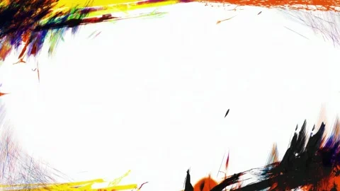 Abstract colorful brush stroke frame with empty center text overlay seamles.. 库存影片 342046820