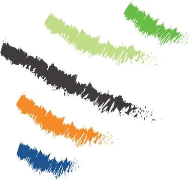 Abstract colorful brush stroke patterns Stock Illustration