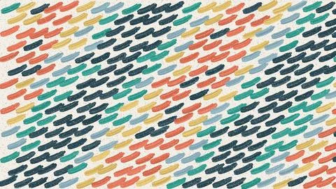 Abstract colorful brush stroke patterns on white background Stock Illustration