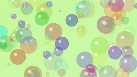 Abstract colorful bubbles and circles on light green background, high resol.. Illustration