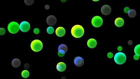 Abstract Colorful Bubbles Floating on Black Background - Dynamic Motion Gra.. 库存影片 339214850