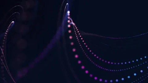Abstract colorful bubbles layers waving in space Stock Footage 256594806
