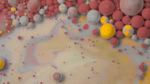 Abstract colorful bubbles. Macro colors, paint in dynamic flow. Stock Footage 133677637