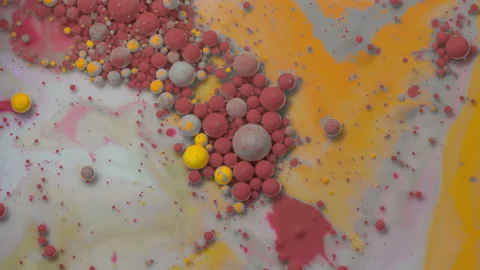 Abstract colorful bubbles. Macro colors, paint in dynamic flow. Stock Footage 133678070