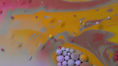 Abstract colorful bubbles. Macro colors, paint in dynamic flow. Stock Footage 133678233