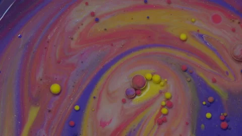 Abstract colorful bubbles. Macro colors, paint in dynamic flow. Stock Footage 133681480