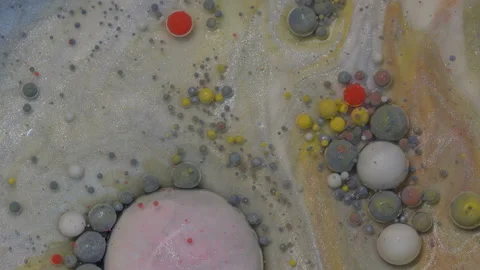 Abstract colorful bubbles. Macro colors, paint in dynamic flow. Stock Footage 133682383