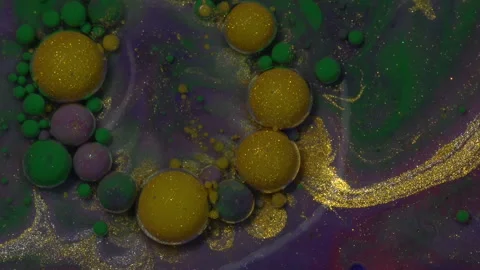 Abstract colorful bubbles. Macro colors, paint in dynamic flow. 動画素材 133683170