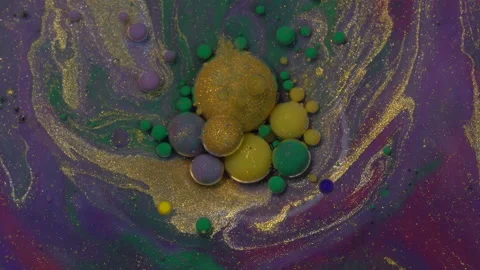 Abstract colorful bubbles. Macro colors, paint in dynamic flow. Stock Footage 133683196