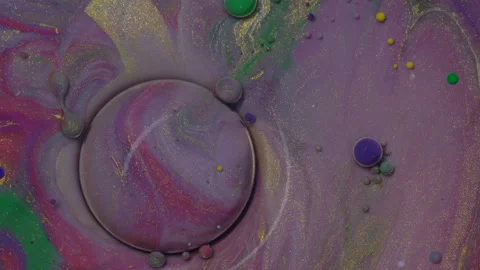 Abstract colorful bubbles. Macro colors, paint in dynamic flow. Stock Footage 133683712