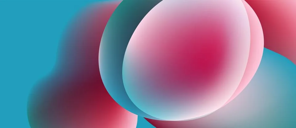 Abstract colorful bubbles overlap. Soft gradients create smooth transitions Stockillustratie
