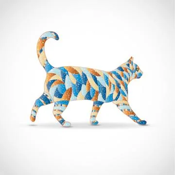 Abstract colorful cat. Stock Illustration