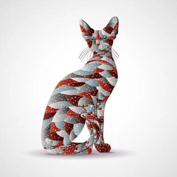 Abstract colorful cat. Stock Illustration