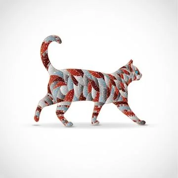 Abstract colorful cat. Stock Illustration