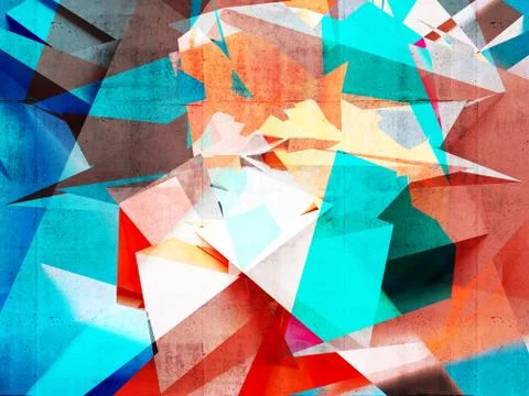 Abstract colorful chaotic polygonal pattern Stockillustratie