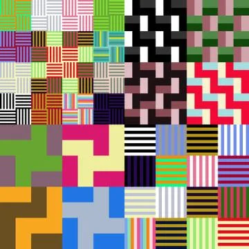 Abstract colorful checkered tileable pattern Stock Illustration