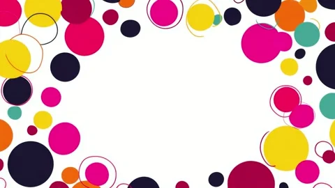 Abstract colorful circle border frame with empty center, hand drawn digital.. Stock Footage 342044848