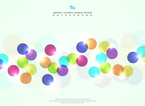 Abstract colorful circle bubble with light glitters background. Stock Illustration