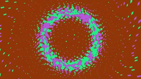Abstract colorful circle digital pattern on red background Stockillustratie
