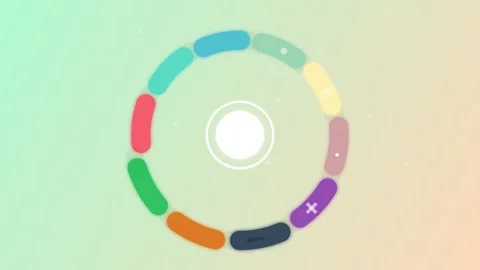 Abstract Colorful Circle with Glowing Particles and Soft Gradient Background Stock Footage 346659848