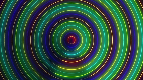 Abstract Colorful Circle Line Rotated Animated Background Stock Footage 346665254