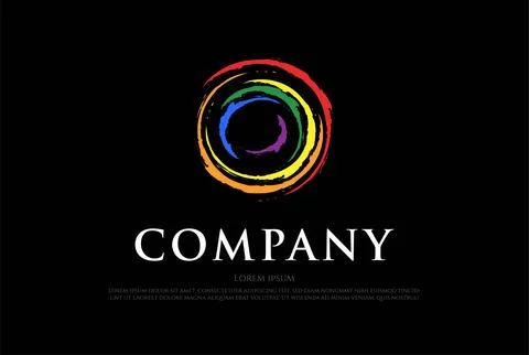 Abstract Colorful Circle Paint Splash Logo Design Vector Stock Illustration