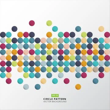 Abstract colorful circle pattern pixel background design for print, ad, poste Stock Illustration