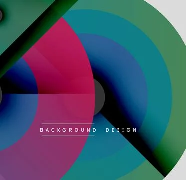 Abstract colorful circles create dynamic visual flow. Modern design features Stock Illustration